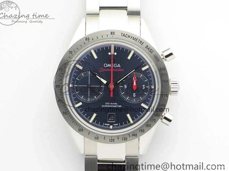 0506 Speedmaster ’57 Co-Axial OMF 1:1 Best Edition Blue Dial White Markers On SS Bracelet A Sustainable 8145